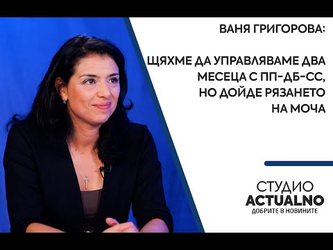 Ваня Григорова: Щяхме да управляваме два месеца с ПП-ДБ-СС, но дойде рязането на МОЧА