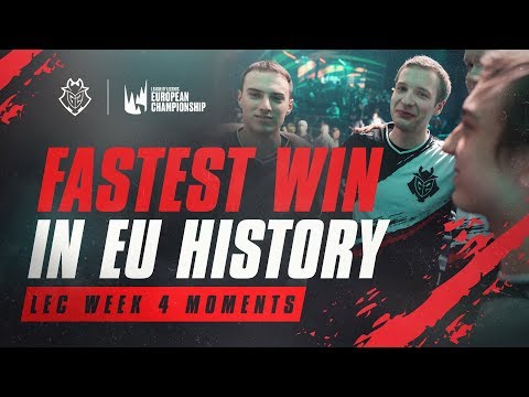 Fastest Win in EU History | LEC Spring 2019 Week 4 G2 Moments