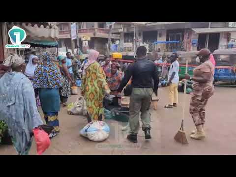 Military Officer Orders Traders at Dr. Mensah Area to Join National Sanitation Exercise
