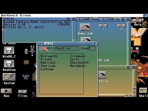 AMIGA NAME GENERATOR FOR RPG & ADVENTURES Random Fantasy Name Construction Set By Lee E Wulff