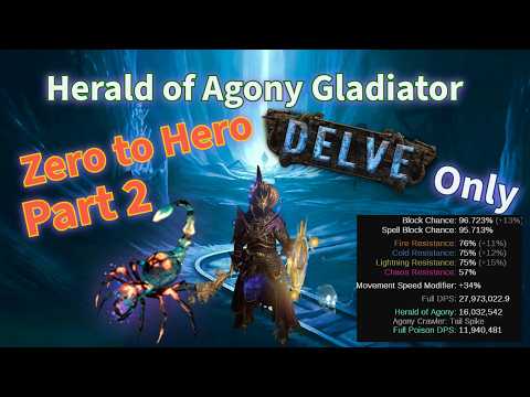 Herald of Agony Gladiator Zero to Hero Delve Only - [Part2][Path of Exile 3.27]