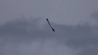 F9 first stage returning to LZ-1 after launching the Ax-2 mission
