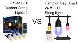 Govee S14 Outdoor String Lights 2 vs Hampton Bay Smart 24 ft LED Steing Lights