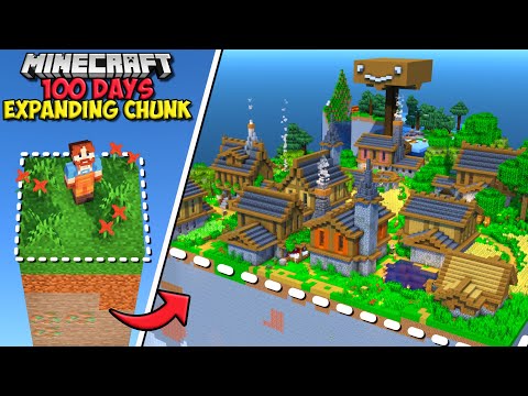 I Survived 100 DAYS on an Expanding Chunk