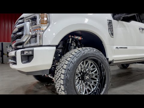 2022 F-250 with BDS 3\" lift Elite coilover conversion on 22x12 KG1 Tridents