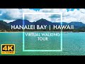 [4K] Hanalei Bay, Kauai Hawaii | Virtual Walking Tour | Relaxing Travel Simulator