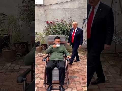 Trump and Zalensky Funny prank on chair 🪑 😂 Macron brings water for Zalensky #trump #funny #iran