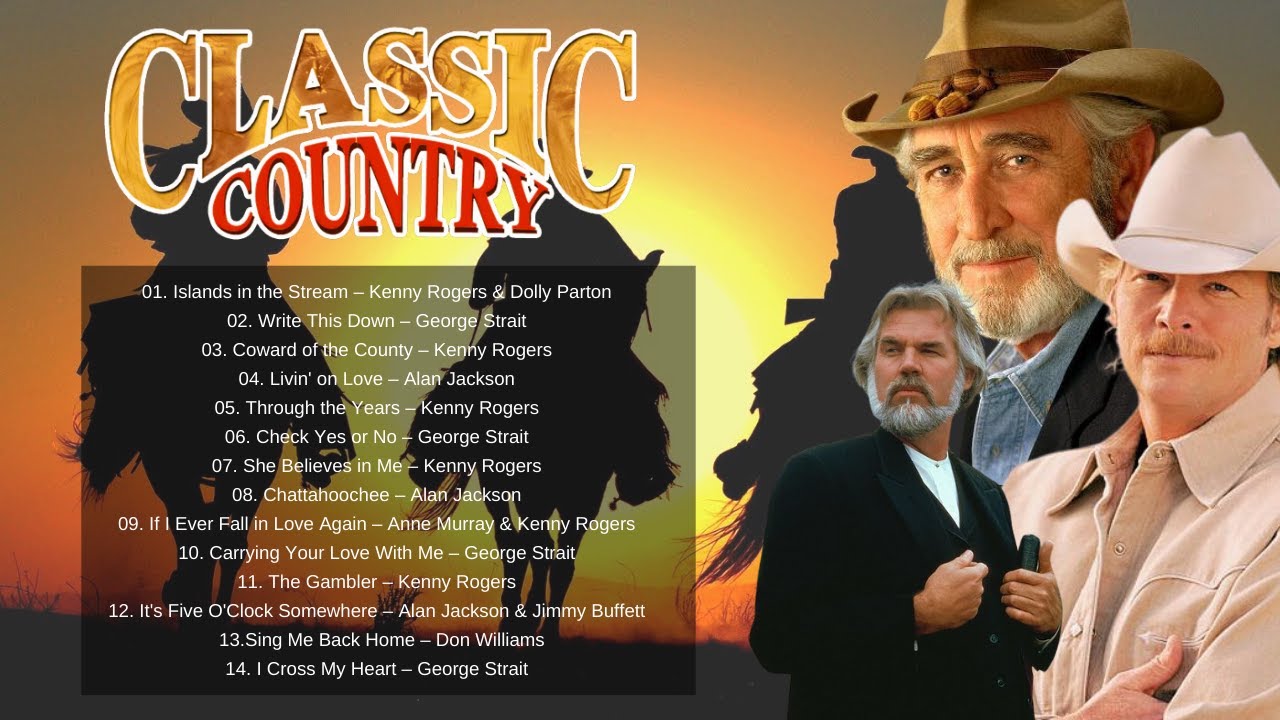 Best Slow Country Songs Of All Time 🐎 Kenny Rogers, George Strait, Don Williams, Alan Jackson