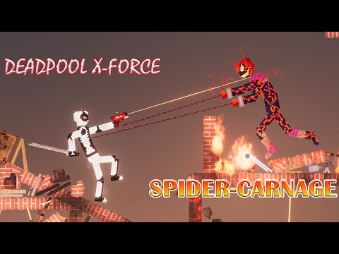 Deadpool X-Force vs Spider-Carnage Fighting - People Playground 1.22.3