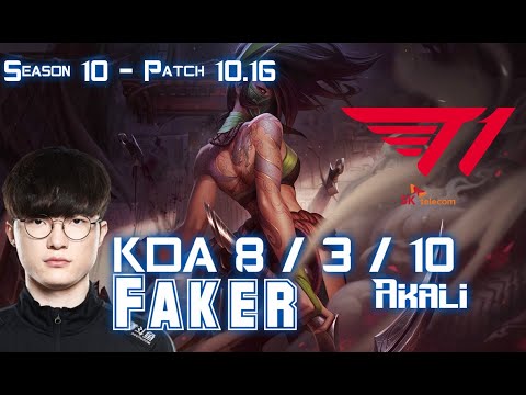 T1 Faker AKALI vs VOLIBEAR Mid - Patch 10.16 KR Ranked