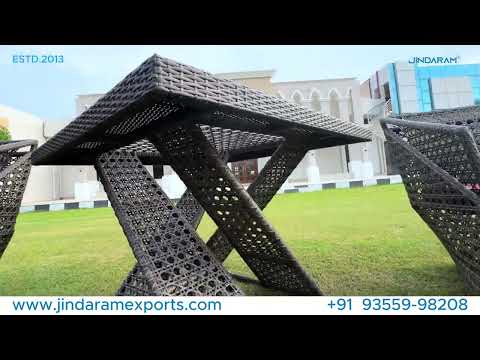 Outdoor rattan furniture Restaurant four seater dinning set by jindaram exports