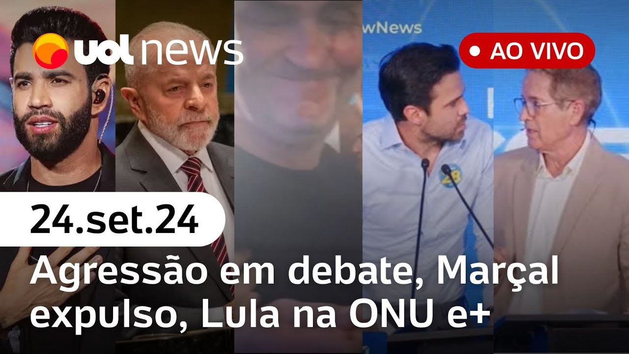 Debate Flow tem Marçal expulso e agressão; Lula na ONU, caso Gusttavo Lima e+ | UOL News ao vivo