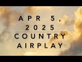 Billboard Top 60 Country Airplay Apr 5 2025