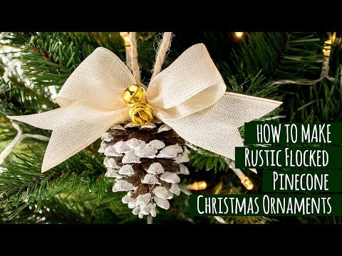 DIY Rustic Flocked Pinecone Christmas Ornaments