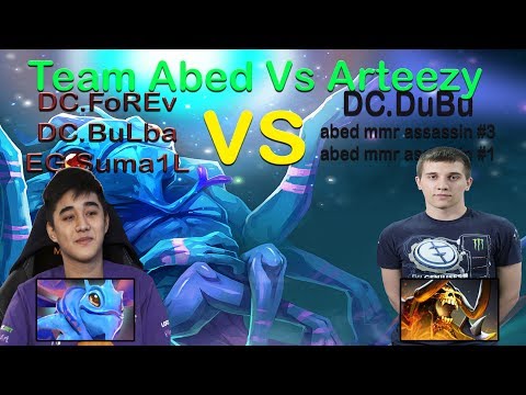 Abed with Suma1L and 2 real teammates vs Arteezy and 2 mmr assassins road to 10k