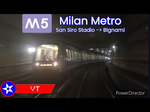 Milan Metro M5 FULL RIDE: San Siro Stadio to Bignami (Front view) | Polara YT