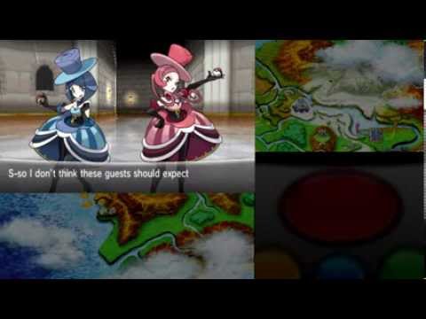 Pokémon Y - Faffing about with Battle Chatelaines Dana and Evelyn