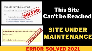 Website Under Maintenance Issue Fix 2021 | This Site Can't be reached 