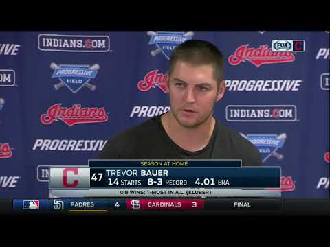 Cleveland Indians starter Trevor Bauer praises lineup for picking him up on night he wasn't at best