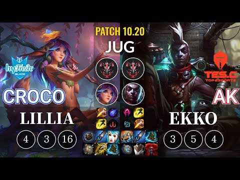hyF Croco Lillia vs TES AK Ekko Jungle - KR Patch 10.20