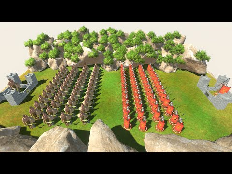 Spartan vs teutonic knight Epic war | 🦖 Animal Revolt Battle Simulator 🦕