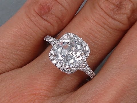 2.56 ctw Cushion Cut Lab Grown Diamond Engagement Ring - BigDiamondsUSA