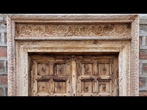 Finished exterior antique carved wooden door, for home, for ...