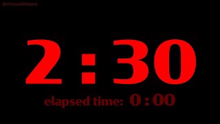 Download the video "2 Minutes and 30 Seconds - Red Countdown Timer with Alarm, Time Markers / Chapters and Elapsed Time"