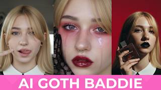 Realistic AI Goth Baddie Influencer Using Only Free AI Tools and made money.