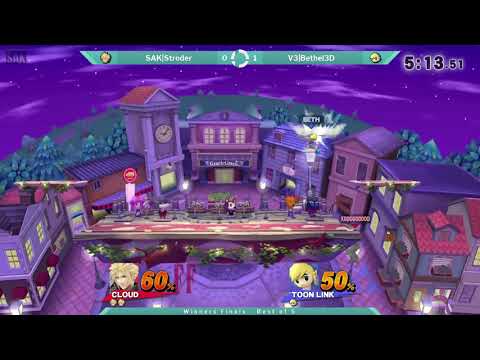 SOS 49 Winners Finals - SAK|Stroder (Cloud/Greninja) vs V3|Bethel3D (Toon Link)