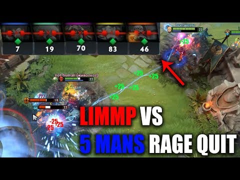 Alliance.Limmp VS 5 Mans Rage Quit - Dota 2 Pub Ranked