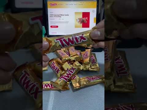 Twix minis 😍🍫 #chocolate #twix #asmr #satisfying #food #unboxing #sweet #snack #calm #tiktok #fyp