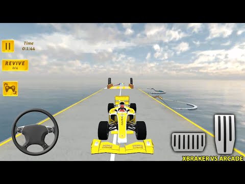 Formula Ramp Car Stunts: Impossible Yellow Formula Driving Levels 52, 53, 54 - Android Gameplay 3d