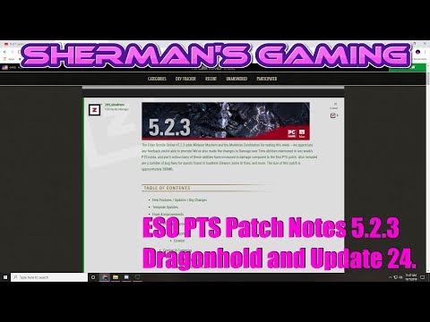 ESO PTS Patch Notes 5.2.3 Dragonhold and Update 24.