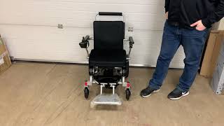 How to get in and out of an electric folding wheelchair.