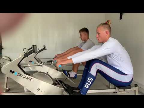 Александр Матвеев, Никина Еськин. Разминка на эргометре RP3 с коннектором 