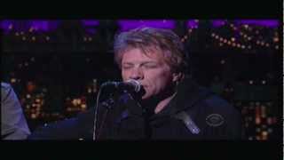Jon Bon Jovi - Not Running Anymore - Letterman 12-20-2012