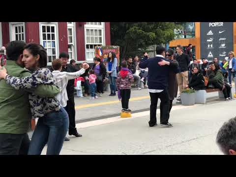 Tango on the streets in Ushuaia Argentina