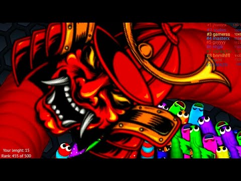 Slither.io A.I. Epic Skin Slitherio Best Gameplay - Oni Samurai Skin - Slither io TopX