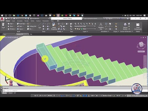 How to make 3d stair in Autocad | 3D stair | L-type 3D...