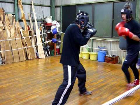 下田　ボクシング　ジャブ打ち　1　大野　対　藤井