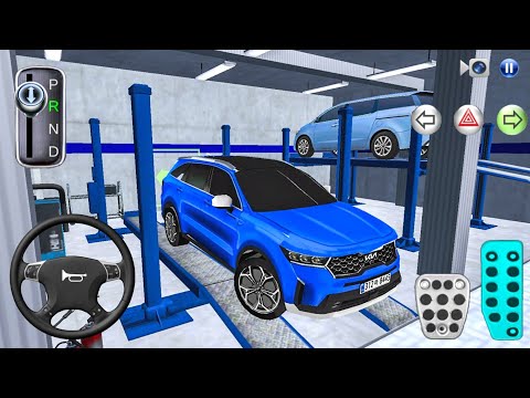 New Kia Sorento Blue SUV Stuck in Auto Repair Shop - 3D Driving Class Simulation - Android gameplay