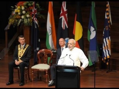 PM Modi addresses at the Civic Reception in Brisbane, Australia