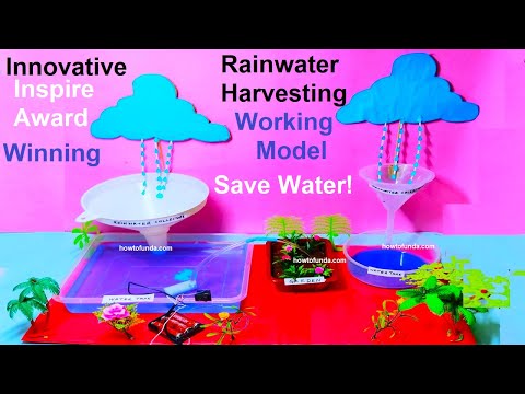 rain water harvesting working model 3d diy at home innovative and creative design howtofunda