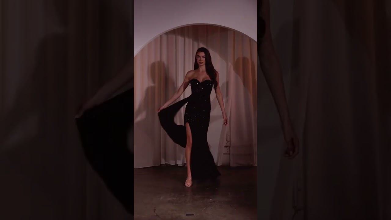 Ladivine J875   Embroidered Illusion Corset Prom Dress