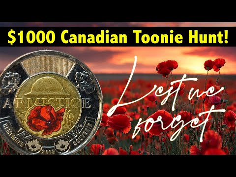 A Fantastic Find Just in Time for Remembrance Day - Coin Roll Hunting $1,000 of Canadian $2 Coins!