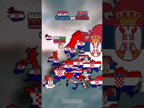 Croatia vs Serbia in Europe. #europe #map #geography #countryballs #history #croatia #serbia #usa