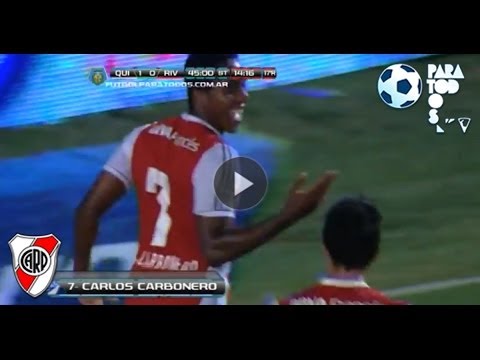 Gol Carbonero. Quilmes 1 - River 1. Fecha 19. Torneo Inicial 2013. Fútbol Para Todos.