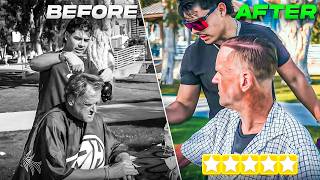 I Gave this Homeless The BEST Haircut of his Life!