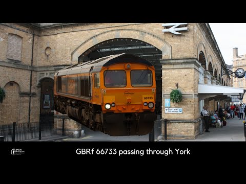 Train Spotting at York - Freight Train - GBRf Class 66 passing through York Station